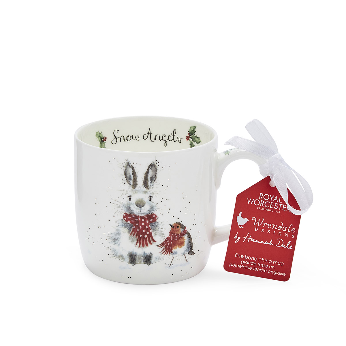 Wrendale Designs Snow Angels Mug (rabbit & robin) image number null